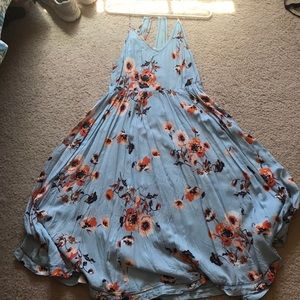 Urban Outfitters Midi Blue Flower Dress NWT